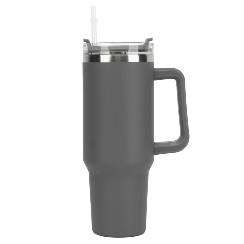40oz Stainless Steel Vacuum Insulation Water Mug with Handle Straw