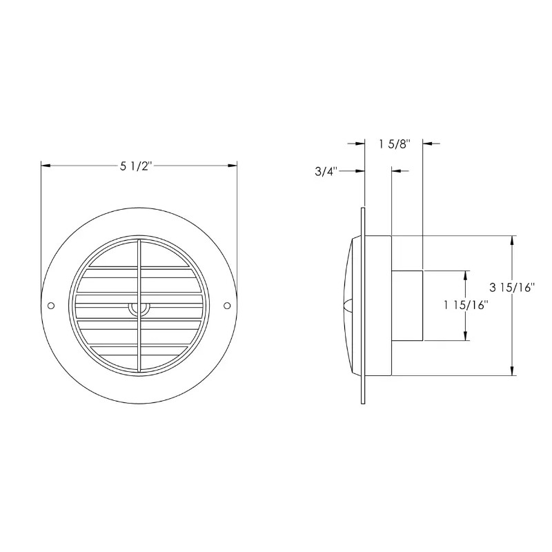 ProCamp RV 2" Duct Rotaire Swivel Circle RV Heat Vent