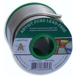 AIM Artist Pure Lead-Free Stained Glass Solder, 0.125inch, 1lb (3mm / 454g)