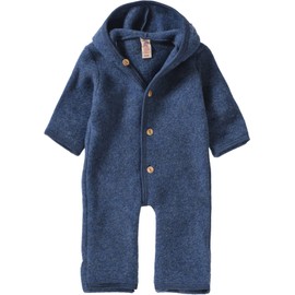 Engel Baby Jumpsuit with Hood, Wool Fleece - Blue blend, size: 74-80