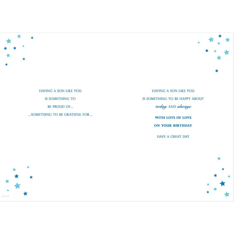 Piccadilly Greetings Piccadilly Greetings Modern Birthday Card Son -,black blue