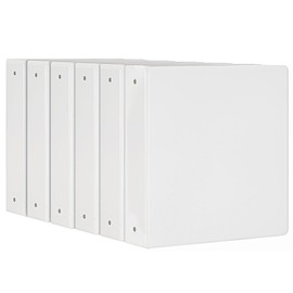 COMIX Sturdy 3 Ring Binder 2 inch with Clear View Cover, 2" Round Ring View Binder, PVC-Free, 450 Sheets Capacity of US Letter Size Paper, Office ＆ School Supplies, 6 Pack (White)