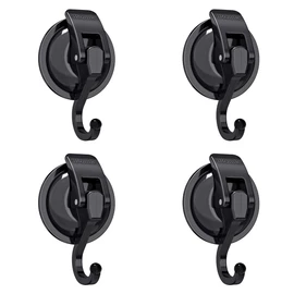 iRomic Heavy Duty Vacuum Suction Cup Hooks (4Pack),Black