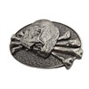 No Rest Skull Belt Buckle Grey