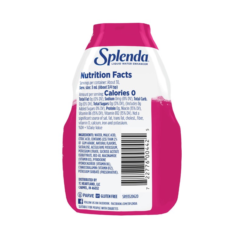 SPLENDA Liquid Water Enhancer Drops, Sugar Free, Zero Calorie, Natural