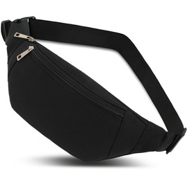 Bumbag Waist Fanny Pack Running Belt for Men Women Unisex Bum Bag with Adjustable Belt for Biking Traveling Outdoors Workout Cycling Fitness Hiking (Black01)