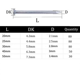 Pack of 30 Steel Nails 50 mm Galvanised Nails Wall for Concrete Walls, Steel Picture Nails Concrete Nails Picture Frame Nail Woodwork Brick Nails Pictures Hanging Wooden Nails Wall Nails