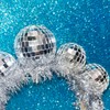 Generic Janylin Disco Ball Headband Women Party Silver Headpiece Mirrors