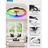 LEDIARY RGB Low Profile Ceiling Fans with Lights and Remote,