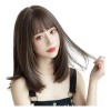 Peluca Cabello Natural Larga Dama Castaño Pelucaa De Mujer