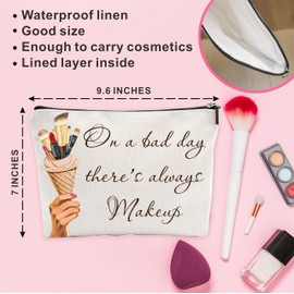 Ice Cream Make Up Bag, On A Bad Day There's Always Make Up, Funny Cosmetic Bag, Toiletry Bag, Gift For Women, Women Accessories - A25