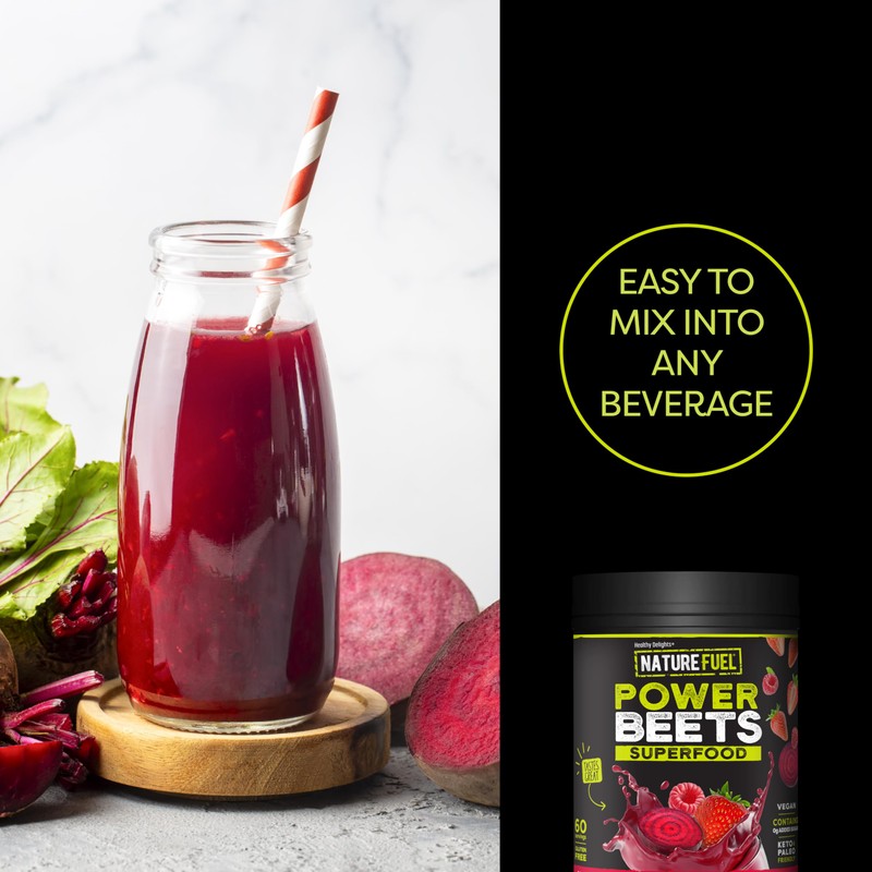 SlimFast Nature Fuel Power Beets Powder, Delicious Mixed Berry, 60