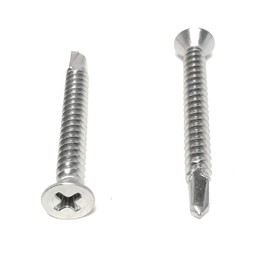 #10x1 3/4 Stainless Steel Phillips Flat Head Self Drilling Tapping TEK Screw (410 Stainless Steel) 50 Pieces 10X1 3/4"
