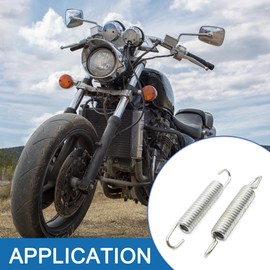 A ABSOPRO 10 cm Motorcycle Footrest Side Stand Return Spring Replacement for Honda CG125 Metal Silver (Set of 2)