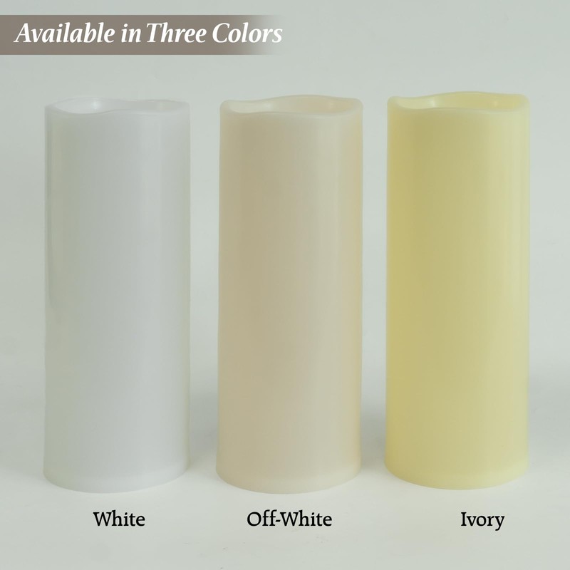 5" x 14" White Large Waterproof Outdoor Flameless Candles Battery