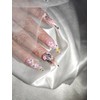 ❣️ Stancil flower handmade nail tip ✨ - Short ballerina