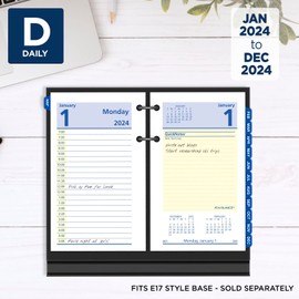 AT-A-GLANCE 2024 Daily Desk Calendar Refill, 3-1/2" x 6", Standard, Loose-Leaf, QuickNotes (E5175024)