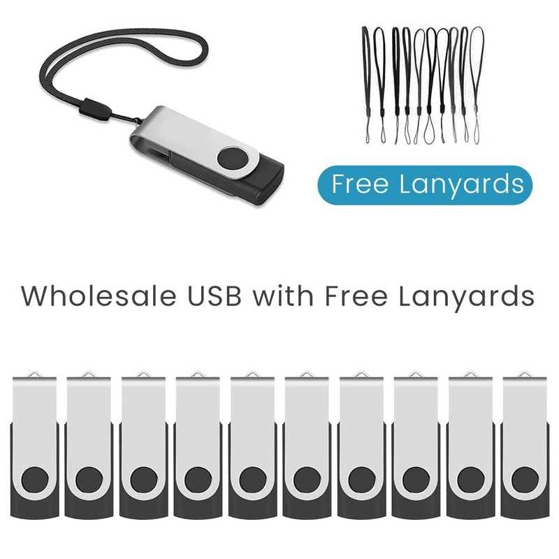 20 Pack Flash Drives 2GB with Lanyards, ABLAZE Premium USB
