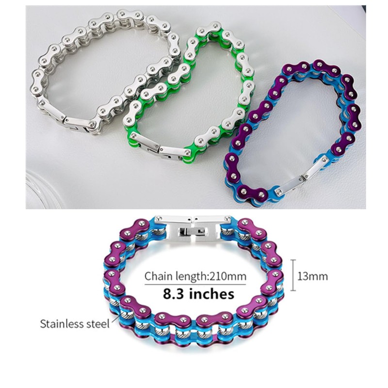 LAFATINA Masculine Bicycle Bike Chain Bracelets for Men Fathers Day