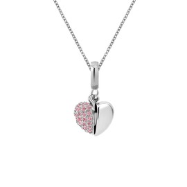 KunBead 18 inch Aunt Auntie Love Openable Heart Pink Birthstone Birthday Charm Pendant Necklace for Women