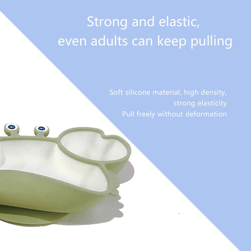 Crab Suction Plate with Suction Cup Base Silicone Divided Plate