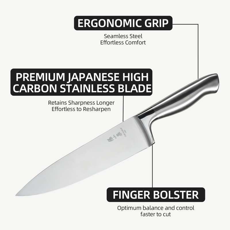 ZHANG XIAO QUAN 15-Piece Kitchen Knife Set with Block, High