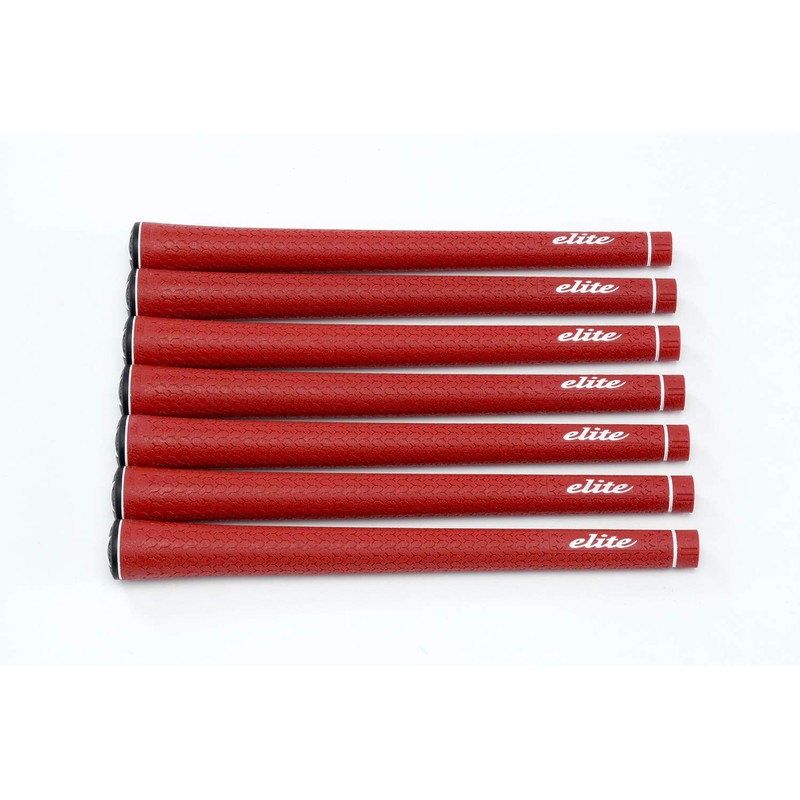 elitegrips Y360°sXT Golf Grips, Set of 7, Classic Red, Backline