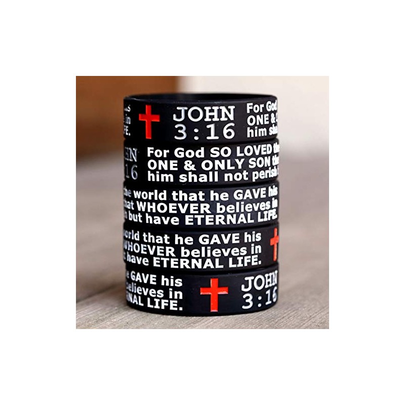 20 of John 3:16 Scripture Silicone Wristbands