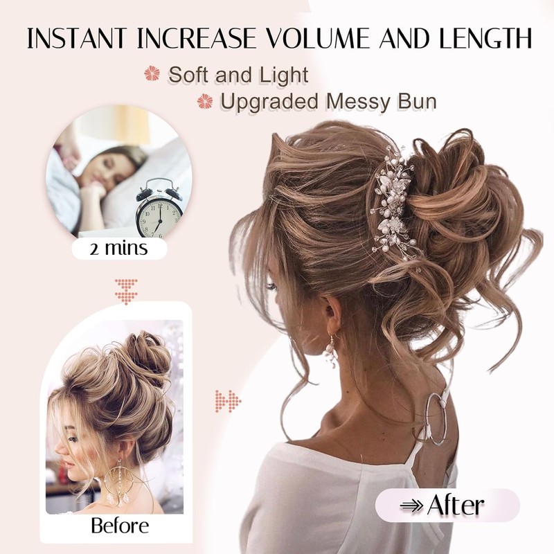 Messy Bun Clip in Bun Hair Extensions Claw Clip Hair