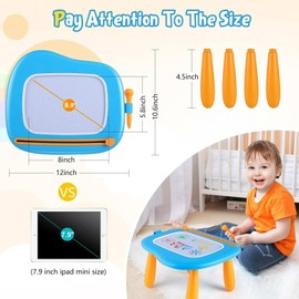 Smasiagon Magnetic Drawing Board for Kids - Toddler Toys for Age 1-2 Boys Girls - Educational Learning Toys for 1 2 3 Year Old Baby Birthday Gifts (Blue)