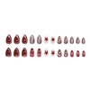 Mkwntg 24Pcs Wine Red Press on Nails Medium Almond Fake