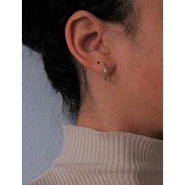 ꧁ SCHWARZE EDELSTAHL 2 MM MINI PUNKT STECKER ꧂ kleine, zarte, allergiefreie Ohrringe in schwarz