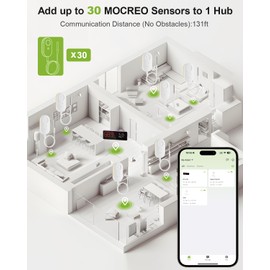 MOCREO MS1 Wireless Freezer Thermometer Alarm, 2-Year Data Logging, Remote Temperature Sensor for Refrigerator, Fish Tank (H5-Lite Hub Required)