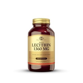 Solgar Soya Lecithin 1360 mg Softgels - Pack of 100 - Supports Cell Membrane Structure - Wheat,Gluten and Diary Free