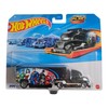 Hot Wheels Track Fleet Hype Hauler, Die-Cast Truck Trailer, Black