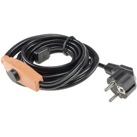 ChiliTec Frost Protection Heating Cable with Temperature Sensor 2 m Heat Cable Anti Frost Cable with Protective Contact Plug for Water Pipes in the Home, Rain Gutter, Pool, Pond