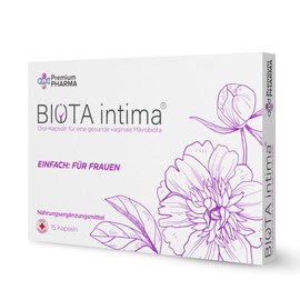 BIOTA intima Capsules, vaginal probiotic, to support vaginal flora, intimate care with lactic acid, 180 billion CFU, 6 strains of lactobacillus, lactoferrin, vitamin D