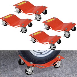 Orange Wheel Dollies Set of 4,Car Moving Dolly Heavy-Duty, Car Dolly Set for Moving Vehicles Trailers, Motorcycles, and Boats,Vehicle Dolly