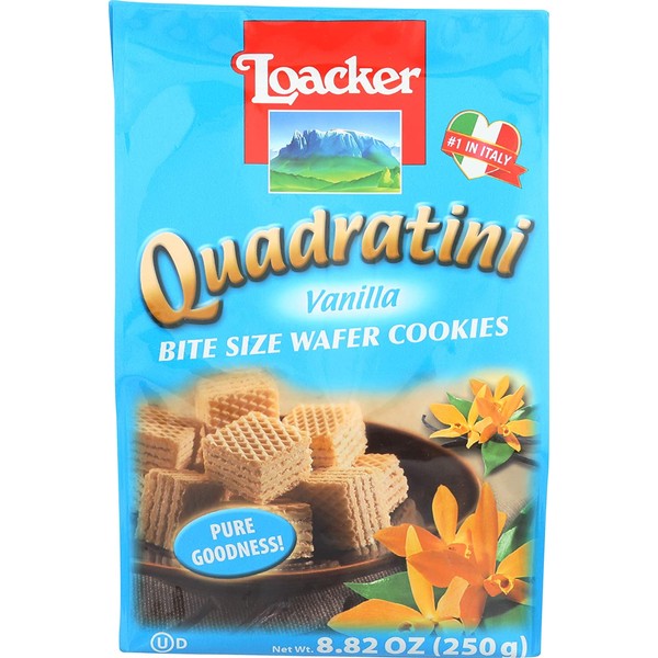 Loacker Quadratini Vanilla Wafer Cookies, 8.82-Ounce Packages (Pack of 8)