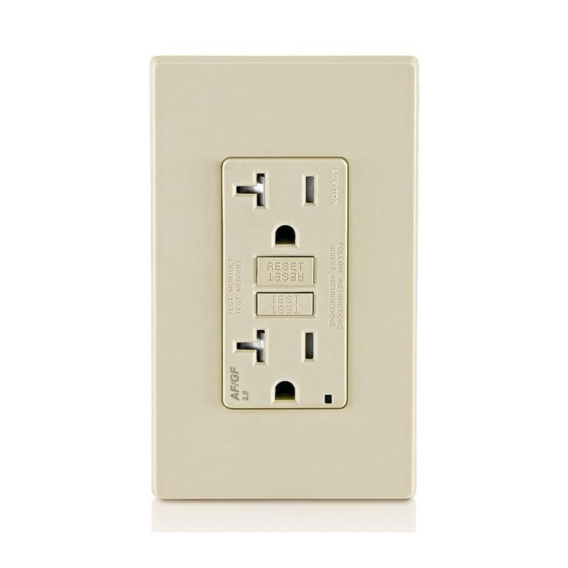 Leviton Dual-Function AFCI/GFCI Outlet, 20 Amp, Self Test, Tamper-Resistant with