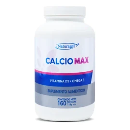 Calcio Max Vitamina D3 + Omega 3 | 160 Cápsulas | Naturagel Sabor Sin sabor