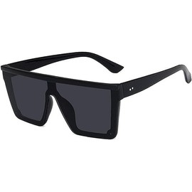 Black Vintage Flat Top Oversized Square Sunglasses400 Women Men Sunglasses Streetd Square Sunglasses Driving Lux Flat P8B6 Top Shooting Trendy Square Eyewear Outdoor，Eyewear and Accessories，Sunglasses