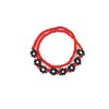AREUM Beaded Bracelet, Red, Floral Pattern, Stretchy, Tete Worn Motif,