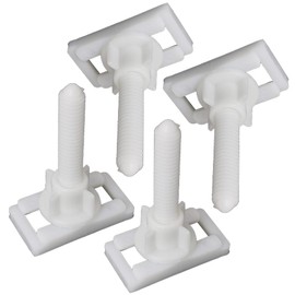 4 Sets Rectangular Toilet Seat Screws with Nuts Washers, Plastic Toilet Seat Fixing Screw, Hinge Bolt Screw Replacement Parts 4.5x2.4x6.1cm