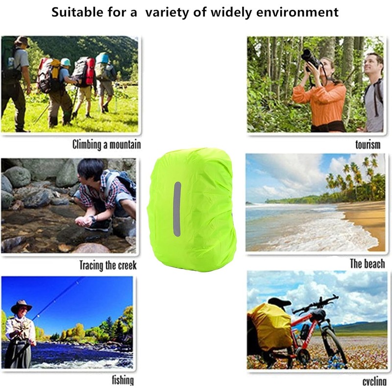 Reflective Backpack Rain Cover, 2Pcs Waterproof Reflective Rain Covers for