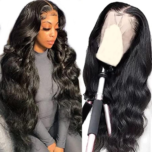 13 x 4 Lace Wig Human Hair Wig Real Hair Wig Body Wave Wig Free Part Wig Hair Brazilian Remy Hair Free Part Grade 8A Unprocessed Virgin Hair Wig for Black Women 16 Inches
