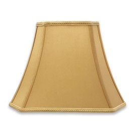 Royal Designs Rectangle Bell w Cut Corners Designer Lampshade - Antique Gold - (6.25 x 8) x (11 x 16) x 12