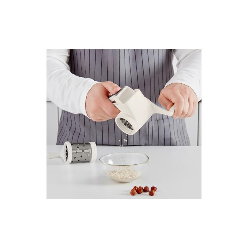 Stralande White Rotary Cheese Grater for Left and Right Handed