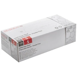 SHIELD HEA00947 Powder-Free Gloves, Vinyl, Small, Clear (Pack of 100)