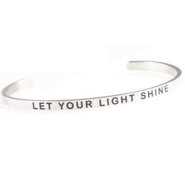 Jude Jewelers Pulsera apilable de acero inoxidable con mantra, regalo de graduación, Metal